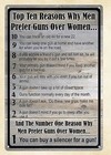 decorative accents Top Ten Reasons Why Men Prefer Guns Over Women metal tin sign