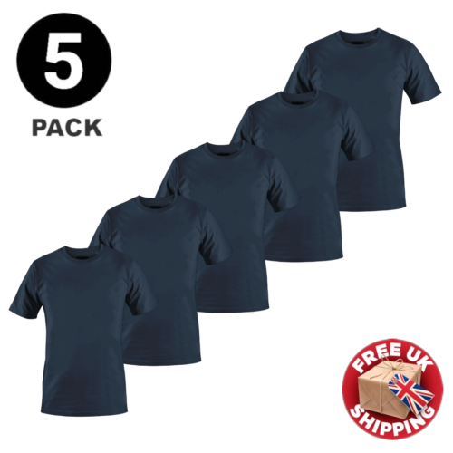 T-shirt da uomo semplice confezione multipla da 4 confezione 100% cotone manica corta nuova palestra - Foto 17 di 35