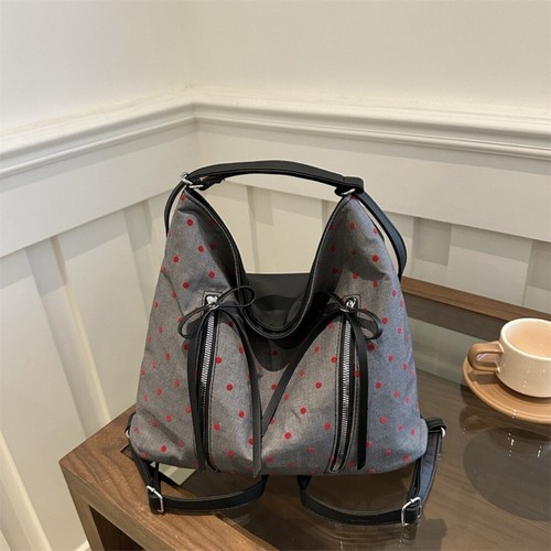 Temperament Polka Dot Print Shoulder Bag Commuting Backpack 2024 - Picture 12 of 15