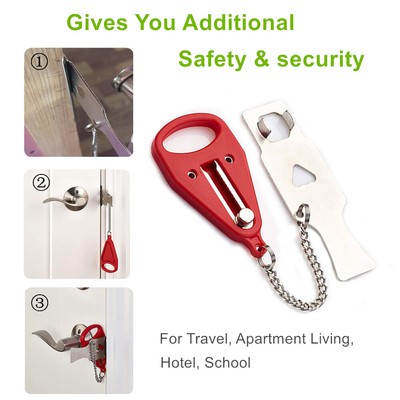 Heavy Duty Portable Door Extra Add Safety Lock Theft Prevention