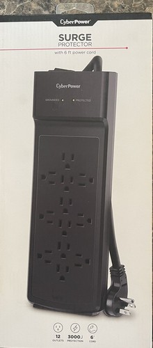 Cyber Power Essential Series B1206-3000 Joule Surge Protector With 12 Outlets - Picture 1 of 3