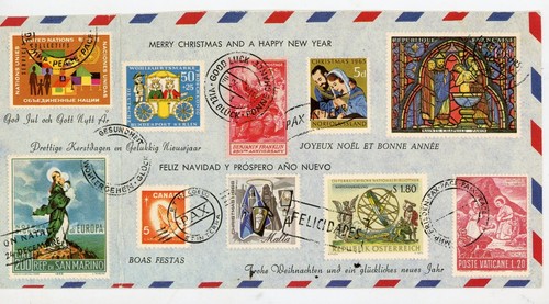 1960s International Christmas Stamp Souvenir Sheet – Multinational Greetings - Picture 1 of 2