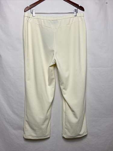 Attitudes by Renee Petite Global Illusions Wide Leg Pants Size L Winter White *H - Picture 6 of 6