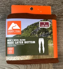 Ozark Base Layer Thermal Pants Wool Blend Moisture Wicking Rust Men Small 28-30