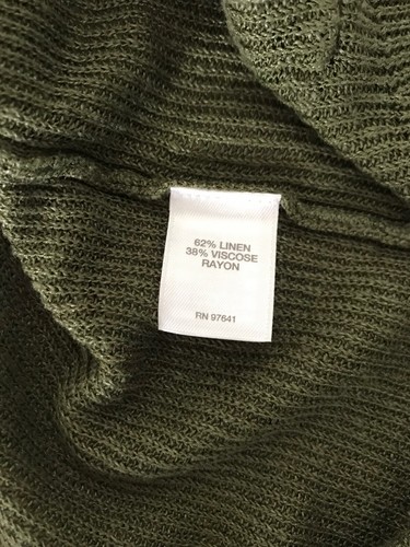 J Jill Arugula Linen Top Knit Pocket Womens Size XS Green Pullover 3/4 Sleeves - Picture 9 of 10