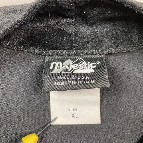 Vintage New York Jets Baseball Jersey Womens XL Black Suede Majestic NFL RARE - Picture 7 of 12