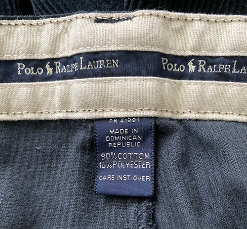Ralph Lauren Herren Polo Kord Cord Andrew Hose 38 x 30 Blau Plissee Preppy - Bild 9 von 12
