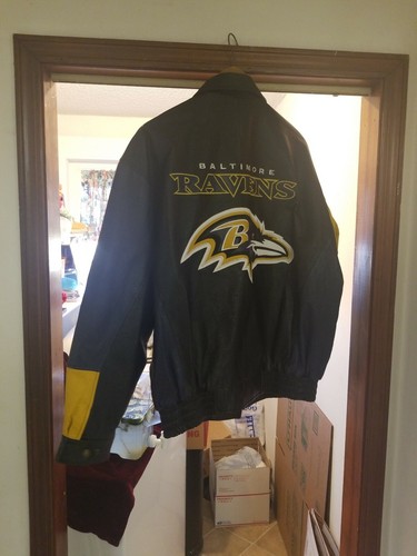 Chaqueta bordada 100 % cuero para hombre NFL Baltimore Ravens talla XXL - Imagen 4 de 6