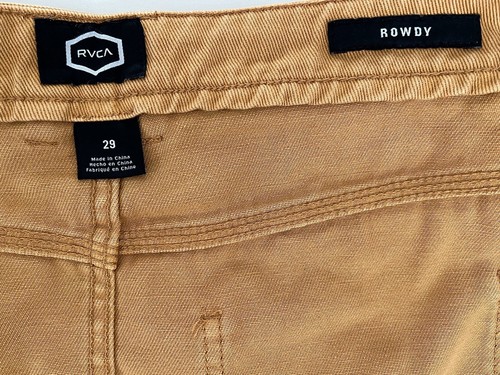 "Minifalda de mezclilla con dobladillo crudo marrón 29"" cintura hippie RVCA Rowdy para mujer" - Imagen 2 de 15