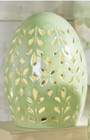 Illuminated 8" Porcelain Wisteria Floral Easter Egg Valerie Part Hill Iridescent