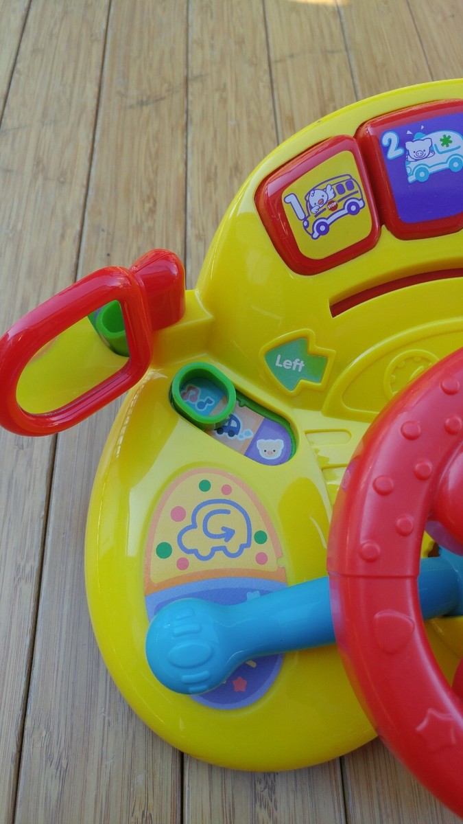 Vtech Turn And Learn Driver Yellow Steering Wheel Baby Toddler