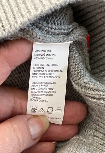 IZOD Main St Cottage 1/4 Zip Cable Knit Sweater Men’s Large Gray NEW - Picture 5 of 5