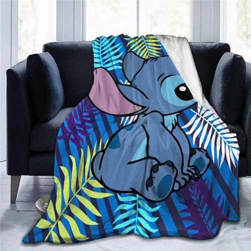 Lilo & Stitch Anime Cartoon Blanket Warm Kids Bed Throw Soft Rug Bedspread Decor - Picture 6 of 19