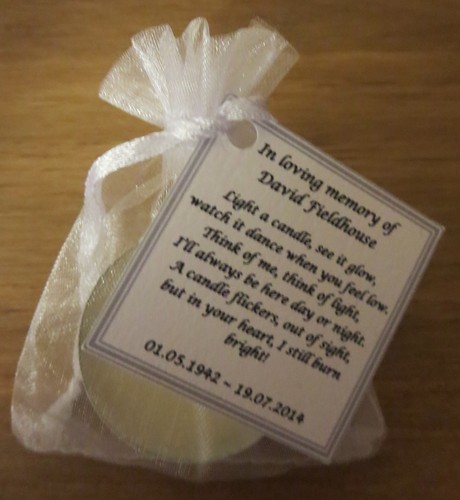 Funeral Personalised Remembrance & any occasion candle favours. Light in memory - Picture 2 of 13
