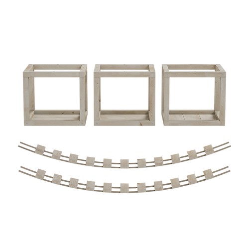 QLS Katzen Kletterwand Set mit 2 Brücken und 3 Liegen aus Holz Deckenmontage - Bild 7 von 16