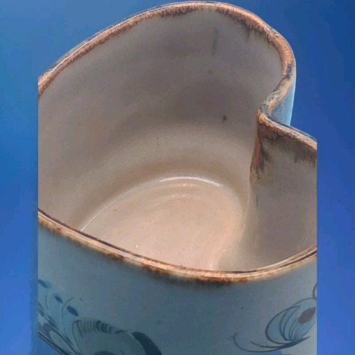 Tonala Ken Edwards Heart Shape Trinket Dish & Planter Blue Bird Mexico Signed - Picture 7 of 11