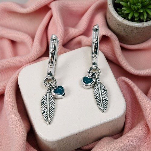 Spiritual Feathers Drop Earrings Silver Jewellery Elegant Womens Gift For Her UK - Picture 4 of 4