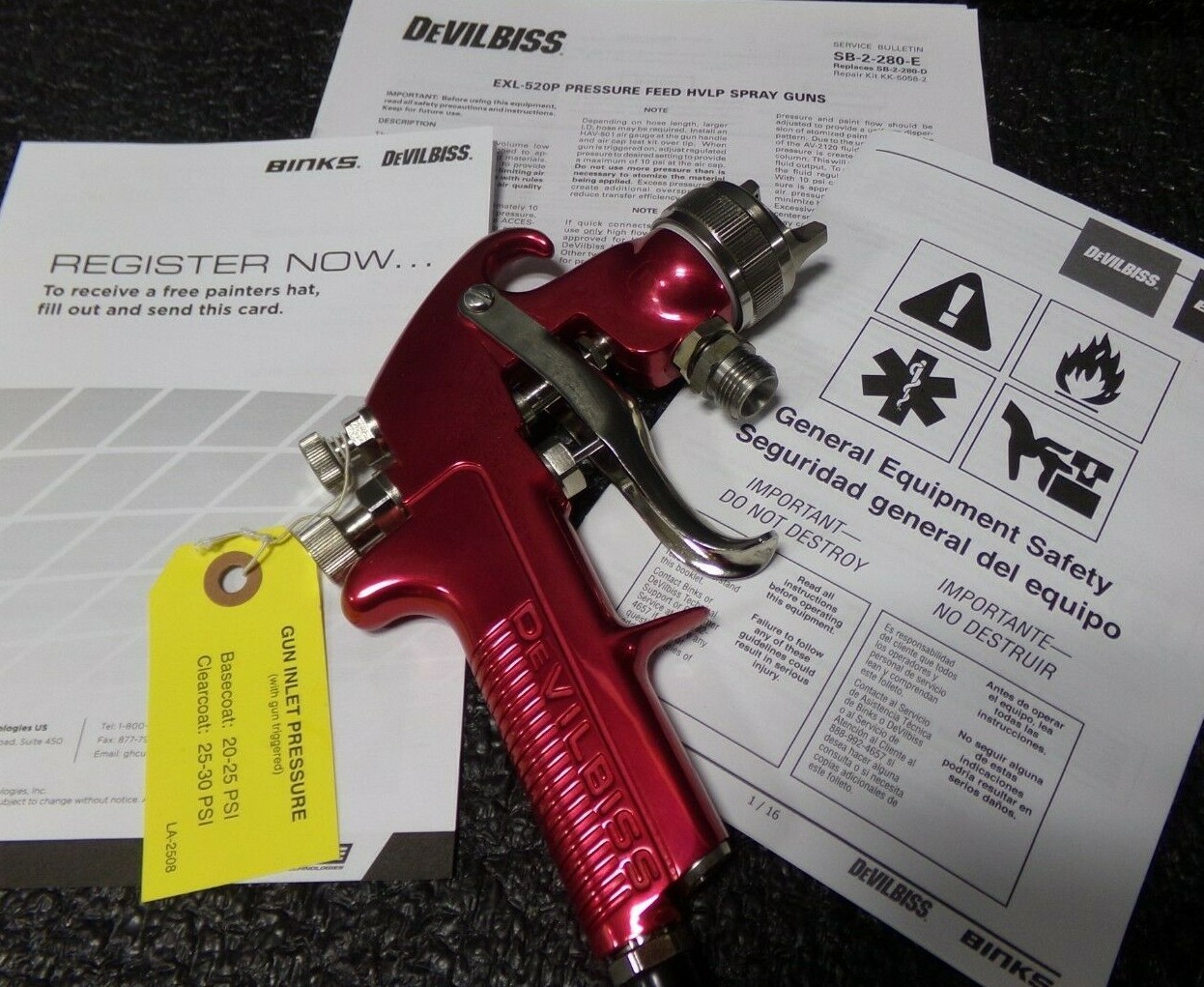 DeVilbiss EXL520S18 HVLP Siphon Feed Paint Spray Gun(MK) eBay