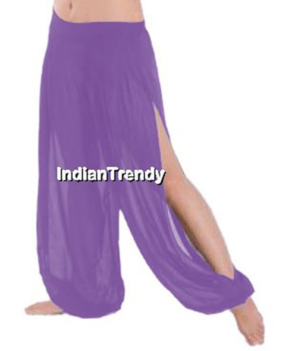 Chiffon Slit Harem Yoga Pants Belly Dance Pant Oriental Dance Halloween - Picture 12 of 26