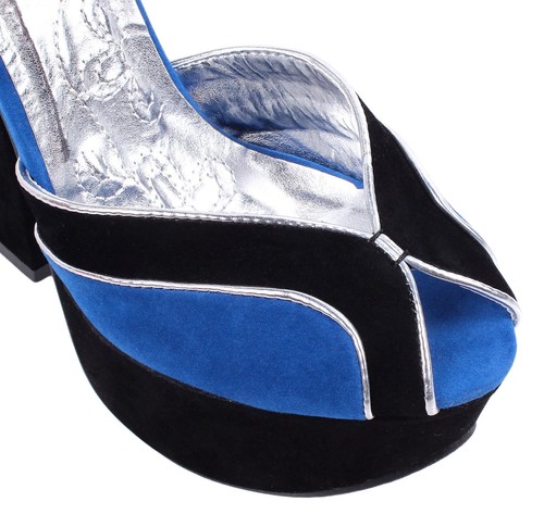 Mehrfarbige neue zehenfreie Plateau-Schuhe mit Knöchelriemchen und Keilabsatz für Damen - Bild 19 von 19