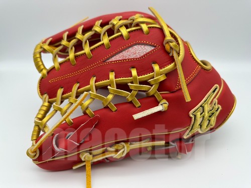 Japan Hi-Gold Pro Order 13" Infield Baseball Glove Red Gold I-Web LHT Limited