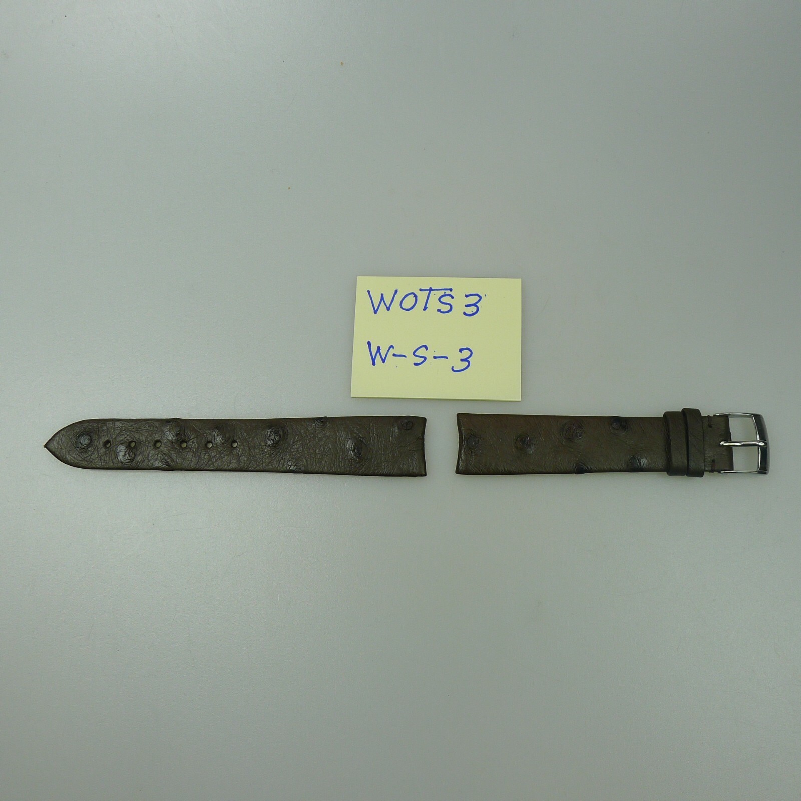 Brown Ostrich Leather Watch Strap with Secure Clasp-image