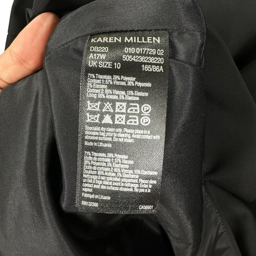 Karen Millen schwarz Ausschnitt Kontrast Bleistift Etui-Kleid mit Netzeinsatz Größe 6 - Bild 16 von 17