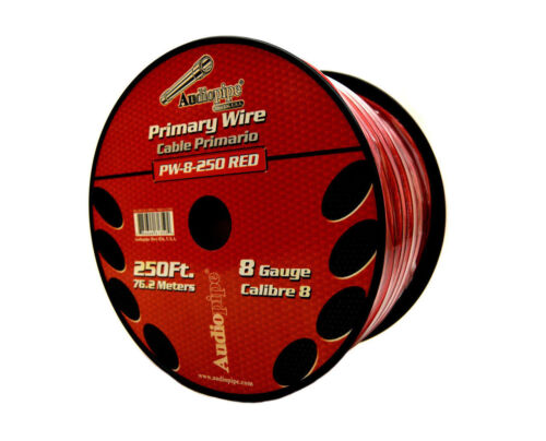 AUDIOPIPE CALIBRO 8 GA FILO DI ALIMENTAZIONE ROSSO CAVO AUTO AUDIO AMPLIFICATORE BOBINA 250FT PW-8 - Foto 3 di 4