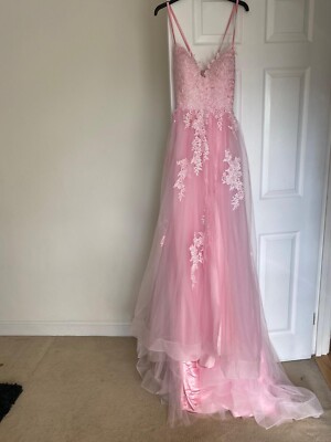 sachin and babi light blue dress Hot Pink A-Line Prom Dress with Slit, Spaghetti Strap, Beaded Bodice &   Viniodress