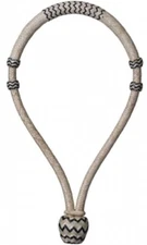 Tough-1 5/8" Black Natural RAWHIDE CORE BOSAL 12" plait cheek 16" nose horse 