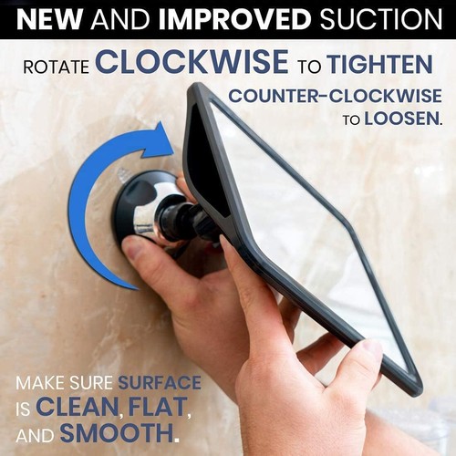 Fogless Shower Mirror for Shaving with Upgraded Suction, Dual Anti Fog Design, - Picture 11 of 24