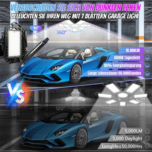 E26/E27 20W LED Werkstatt Garagenlicht Verformbar Deckenleuchte Garagenlampe - Bild 18 von 26