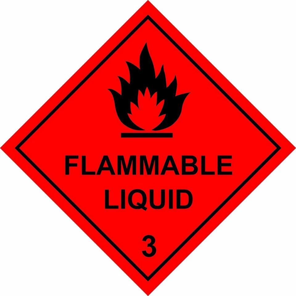 UKVINYLSTICKERS Flammable Liquid 3 Vinyl Sticker Workplace Health and Safety Garage Van Truck