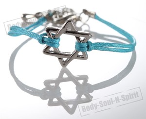 1 SCHWARZ Davidstern-Kordel-Armbänder Kabbala Judaica Glücksbringer Schmuck