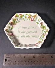 Spode Holidays True Friend six sided trinket dish