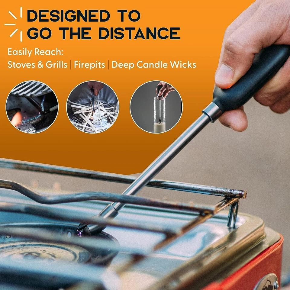 Encendedor Para Parrilla Largo Portatil Recargable Barbacoa Velas Camping Seguro NUEVO Foto 4 de 4