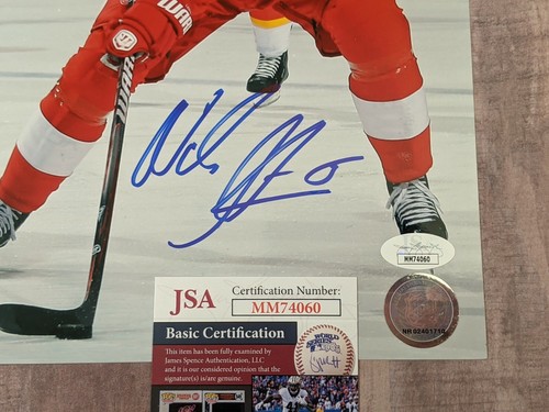Archivo fotográfico firmado por Nick Nicklas Lidstrom 8x10 JSA certificado de autenticidad Detroit Red Wings Cup J - Imagen 3 de 3