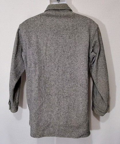 Vtg 70s Woolrich Shirt Jacket Mens XS Wool Gray Flannel Button Up Hunting Work - Picture 6 of 12