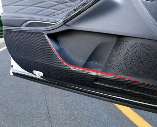 For Toyota Avalon 2019-22 Carbon Fiber Leather Door Anti Kick Pad Cover Trim 4x - Picture 6 of 9