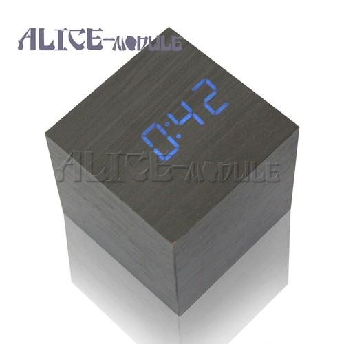 Cubo de Madera Reloj LED Control por Voz Digital Cabecera Madera Temperatura B2AM - Imagen 19 de 40