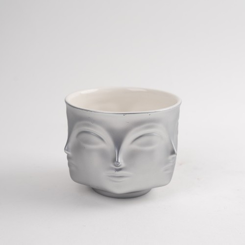 Jonathan Adler Muse Silver Perpetual Face Small Candle Holder/Vase - Set of 3 - Picture 8 of 18