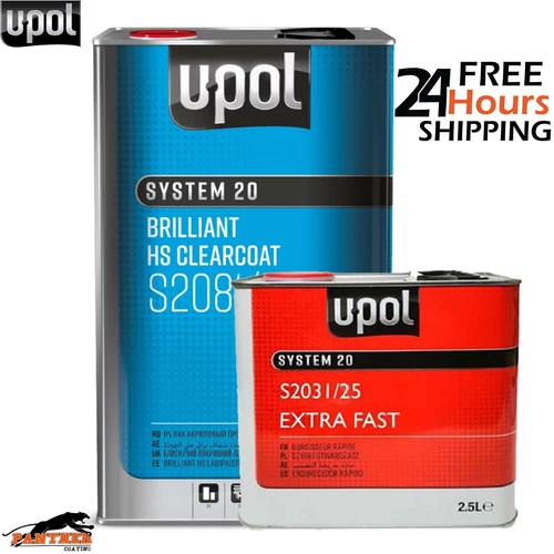 UPOL BRILLIANT HS CLEARCOAT S2081/5 5L WITH EXTRA FAST HARDENER S2031 - 7.5L KIT
