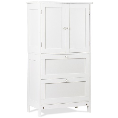 2 Drawers Bathroom Cabinet Storage Organizer Floor Cupboard Home Organizer Decor - Bild 20 von 24