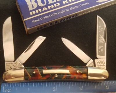 Bulldog Brand Pit Bulls Congress Knife, Duck Feathers Composite Handles