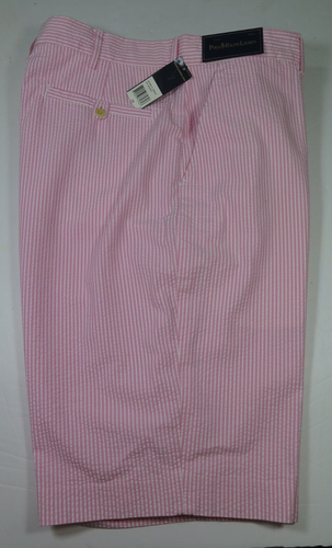 Polo Ralph Lauren Mens Pink White Striped Seersucker Casual Shorts 34 NWT NEW - Picture 4 of 14