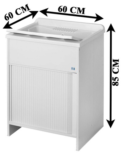 Negrari Kit Roc Mobile Lavatoio Montaggio Bagno Lavanderia Serranda 60x60 H85 CM - Picture 2 of 2