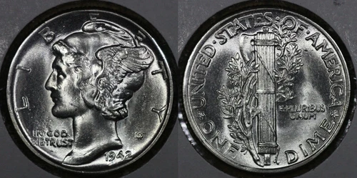 1942 P Mercury Dime CHOICE BU++! From an OBW ROLL 42P621