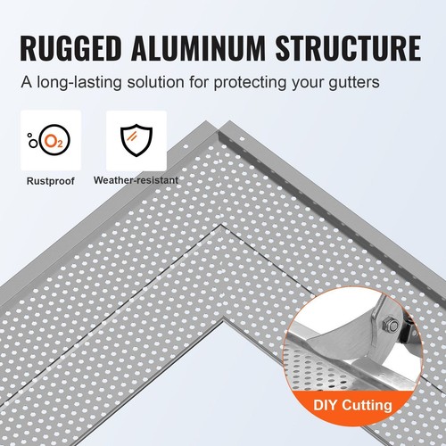 6"W Aluminum Leaf Filter Gutter Guard 26 PCS 104 Ft Total Length 0.02'' Thick - Picture 4 of 11