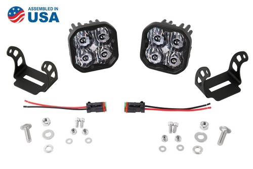 Diode Dynamics SS3 Sport White Flood Light Pod Set W Red Backlight & Harness - Picture 3 of 12