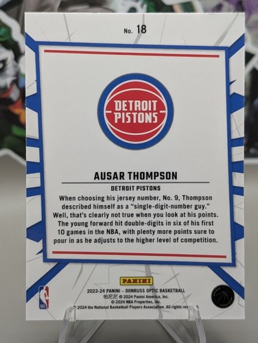 2023-24 Panini Donruss Optic - My House #18 Ausar Thompson RC Silver Prizm Holo - Picture 6 of 6